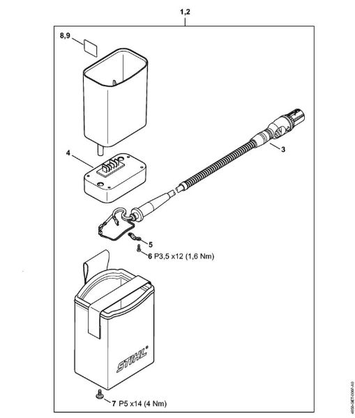 Cintos para baterias Bolsa para AP com cabo de conexão Linha de conexão da marca Stihl