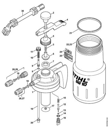 Aparelhos de injecção (SG) SG 10 Bomba, Recipiente da marca Stihl