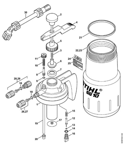 Aparelhos de injecção (SG) SG 10 Bomba, Recipiente da marca Stihl
