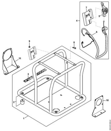 Aparelhos de injecção (SG) SG 230 Quadro de suporte, Alavanca da marca Stihl