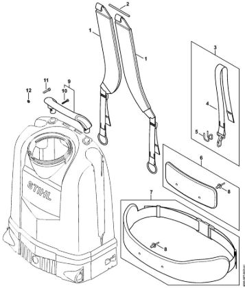 Aparelhos de injecção (SG) SG 71 Cinto de suporte da marca Stihl