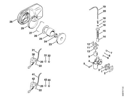 Pulverizadores (SR) SG 17 Carburador, Amortecedor da marca Stihl