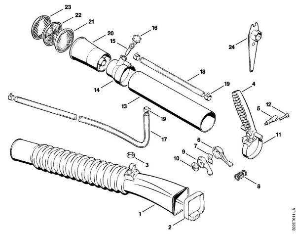 Pulverizadores (SR) SG 17 Mangueira dobradora, Cabo de manejo da marca Stihl