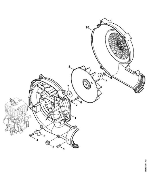 Pulverizadores (SR) SR 200 Caixa do ventilador, Roda do ventilador da marca Stihl