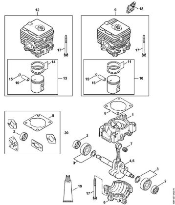 Pulverizadores (SR) SR 200-D Caixa da cambota, Cilindro da marca Stihl