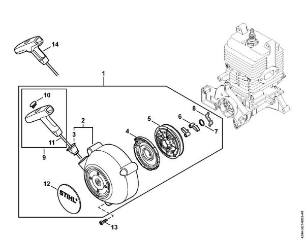Pulverizadores (SR) SR 430 Dispositivo de arranque da marca Stihl
