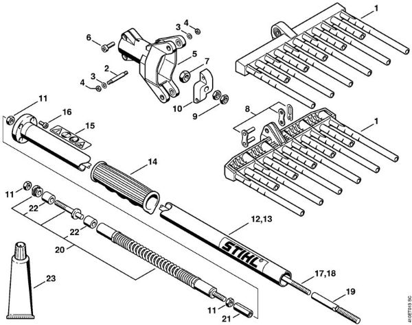 Aparelhos especiais (PC, SP, MC) SP 85 Ancinho, Haste da marca Stihl