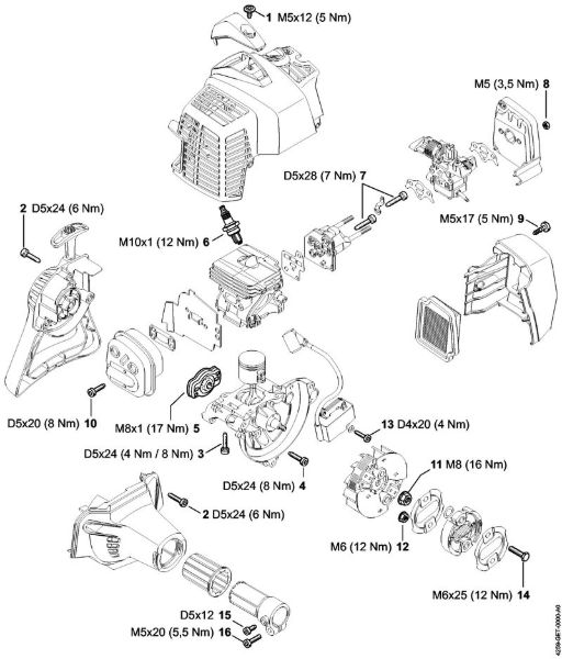 Aparelhos especiais (PC, SP, MC) SP 92 TC-E Binários de aperto da marca Stihl