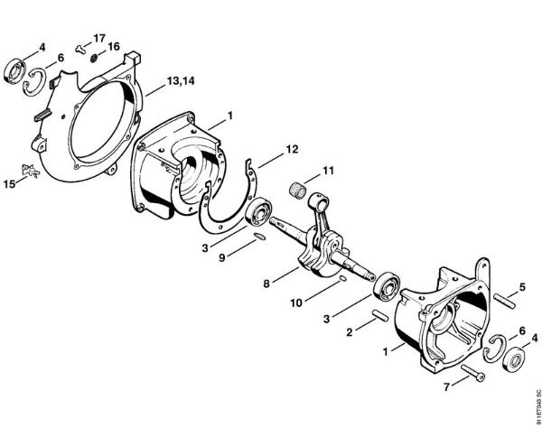 P 835, P 840 P 835 Caixa da cambota da marca Stihl