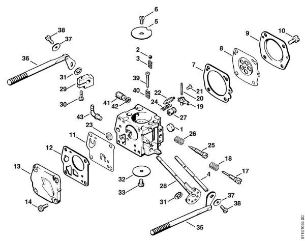 P 835, P 840 P 835 Carburador HS-268   3 40 674 740 da marca Stihl
