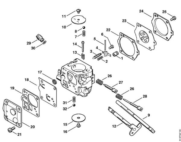 P 835, P 840 P 835 Carburador WJ-113 da marca Stihl