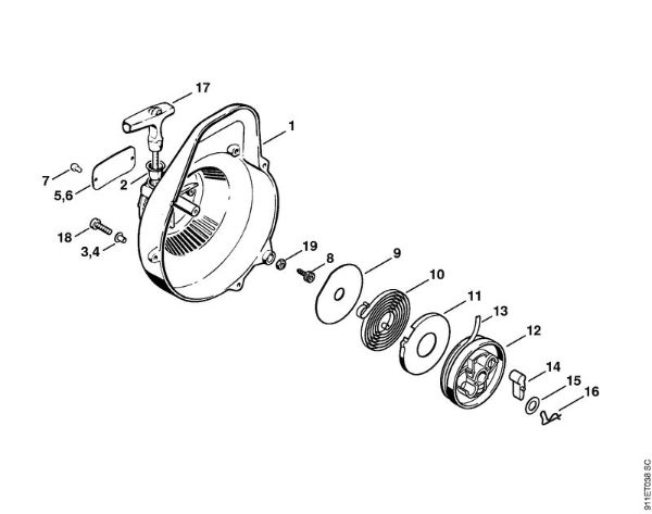 P 835, P 840 P 835 Dispositivo de arranque da marca Stihl