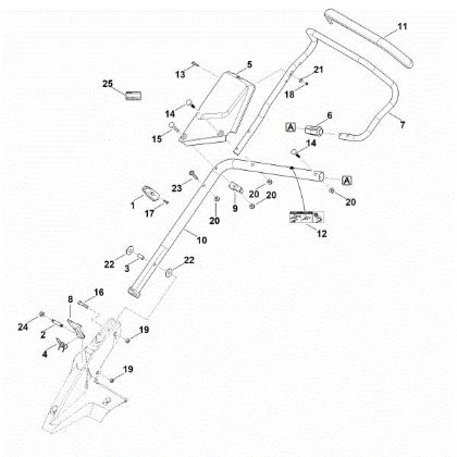 Imagem de B - Parte inferior do guiador RM 650.0 T