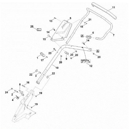 Imagem de B - Parte inferior do guiador RM 650.0 V