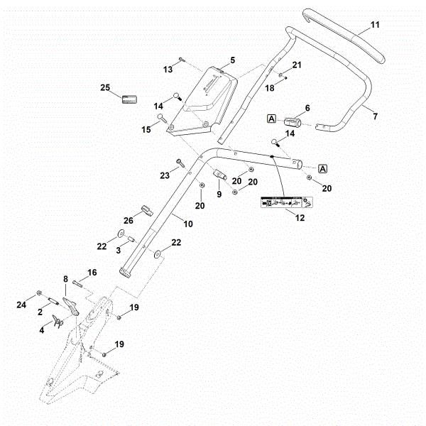 Imagem de B - Parte inferior do guiador RM 650.0 VE