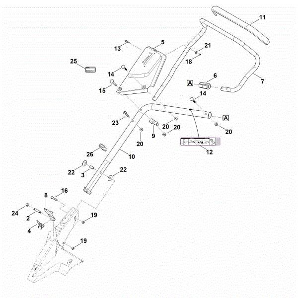 Imagem de B - Parte inferior do guiador RM 650.1 VE