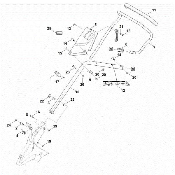 Imagem de B - Parte inferior do guiador RM 655.0 YS