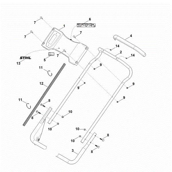 Imagem de B - Parte inferior do guiador RM 756.0 GS