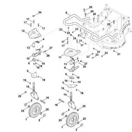 Imagem de D - Ajuste da altura dianteiro, roda dianteira RMA 765.0 V