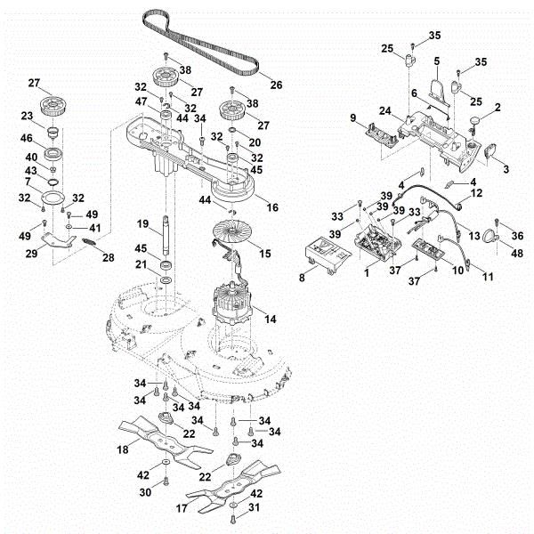 Imagem de F - Sistema eletrónico, lamina, motor RMA 765.0 V