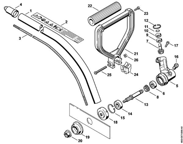 EC 70 EC 70 Haste, Cabo em forma de arco, Engrenagem da marca Stihl