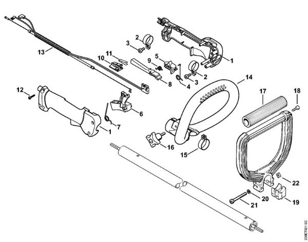 FC 100, FC 110 FC 110 Cabo da mão, Cabo em forma de arco da marca Stihl