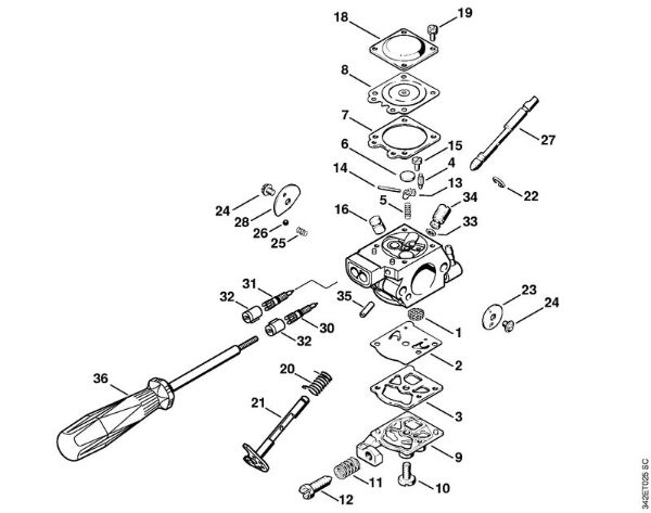 FC 44 FC 44 Carburador WT-492 (EUA) da marca Stihl