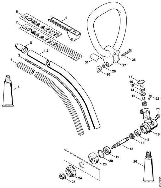 FC 55 FC 55 Haste, Cabo em forma de arco, Engrenagem da marca Stihl
