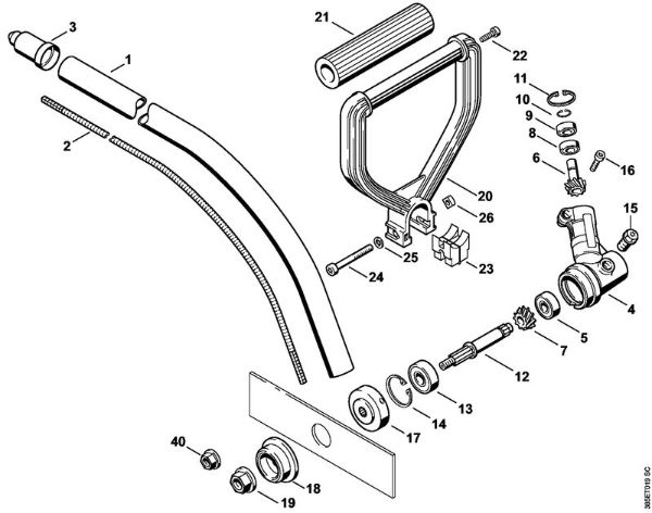FC 72 FC 72 Haste, Cabo em forma de arco, Engrenagem da marca Stihl