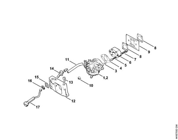 Cortadores de ferro e pedra (TS) TS 360 Carburador, Adaptador da marca Stihl