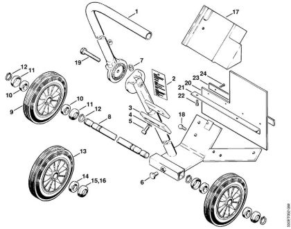 Cortadores de ferro e pedra (TS) TS 360 Carro de guia, Anexo deflector de sujidade da marca Stihl