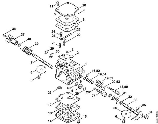Cortadores de ferro e pedra (TS) TS 460 Carburador HS-276 (25.2003) da marca Stihl