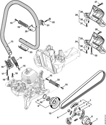Cortadores de ferro e pedra (TS) TS 480i-A Embreagem, Tubo do punho da marca Stihl
