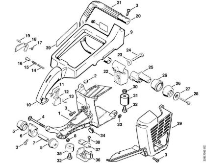 Cortadores de ferro e pedra (TS) TS 510 Cobertura, Quadro do punho da marca Stihl
