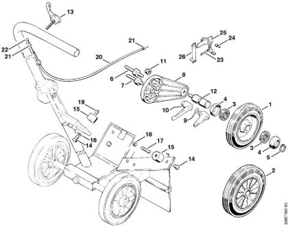 Cortadores de ferro e pedra (TS) TS 510 Limitador da profundidadede corte, Carrinho da marca Stihl