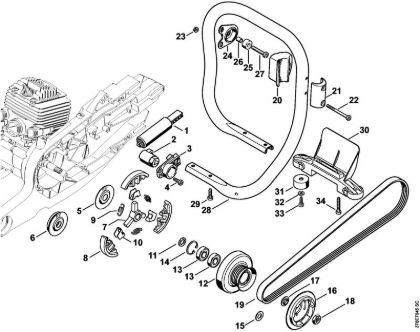 Cortadores de ferro e pedra (TS) TS 700 Dispositivo tensor, Embreagem da marca Stihl