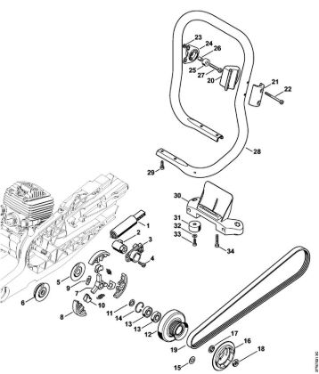 Cortadores de ferro e pedra (TS) TS 800 Dispositivo tensor, Embreagem da marca Stihl