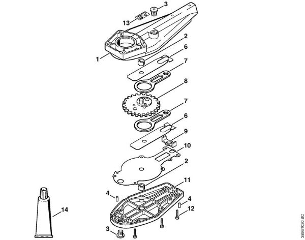 Cortadores de sebes (HL) HL 45 Engrenagem da lamina (24.2005) da marca Stihl