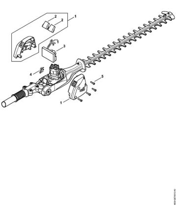 Cortadores de sebes a bateria (recarregável) (HLA) HLA 85 Cárter do motor, Módulo electrónico da marca Stihl