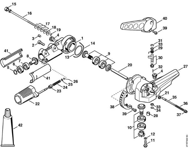 Cortadores eléctricos de sebes (HLE) HLE 71 K Engrenagem angular 125Â°, regulável da marca Stihl