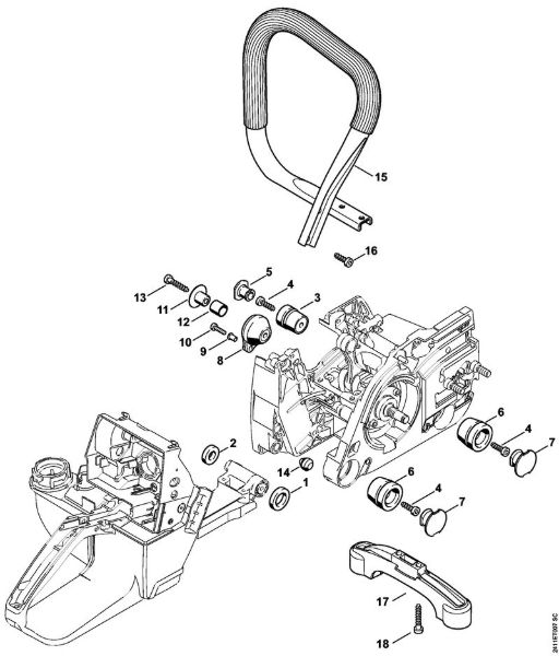 GS 461 GS 461 Sistema anti-vibratório, Tubo do punho da marca Stihl
