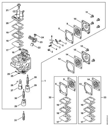 Corta-sebes (HS) HS 46 Carburador C1T-S195 da marca Stihl