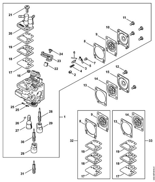 Corta-sebes (HS) HS 56 C-E Carburador C1T-S195 da marca Stihl