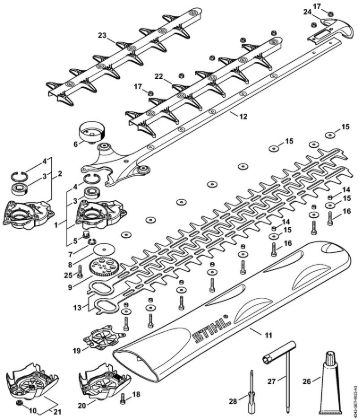 Corta-sebes (HS) HS 56 C-E Engrenagem, Equipamento de corte HS 56 C-E da marca Stihl