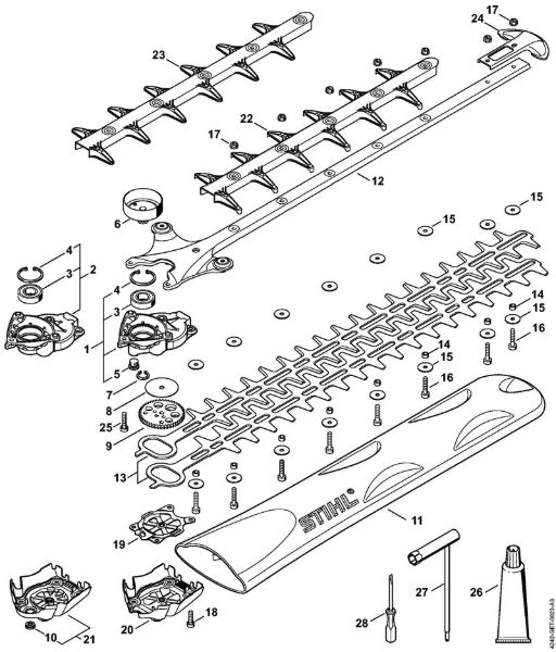 Corta-sebes (HS) HS 56 C-E Engrenagem, Equipamento de corte HS 56 C-E da marca Stihl