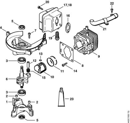 Corta-sebes (HS) HS 81 TC-E Caixa da cambota, Cilindro da marca Stihl
