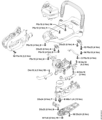 Corta-sebes (HS) HS 82 R Binários de aperto da marca Stihl