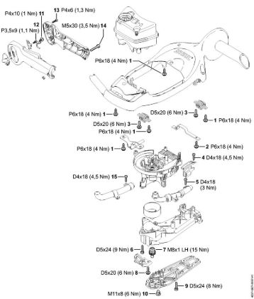 Corta-sebes (HS) HS 87 R Binários de aperto da marca Stihl