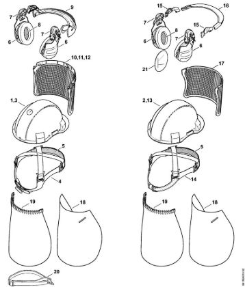 ProtecçÃµes das cabeças Conjunto de capacetes EXTREMO Conjuntos de capacetes  EXTREM da marca Stihl