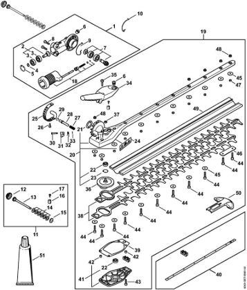 Ferramentas de anexo HL 145Â° Engrenagem angular 145Â°, regulável, 500 mm da marca Stihl